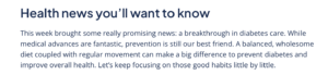Screenshot of the second section of an AI-generated newsletter