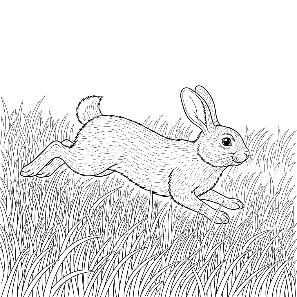 coloriage lapin qui court