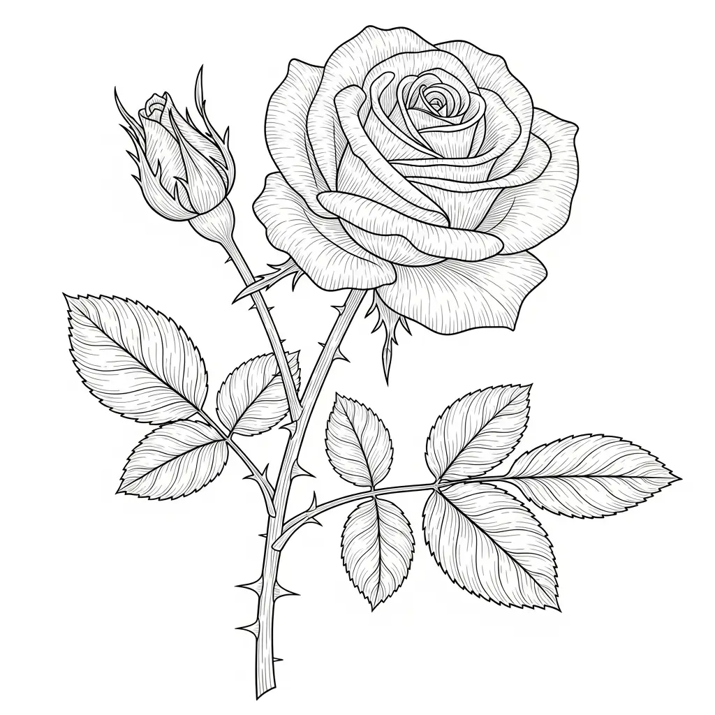 coloriage fleur rose