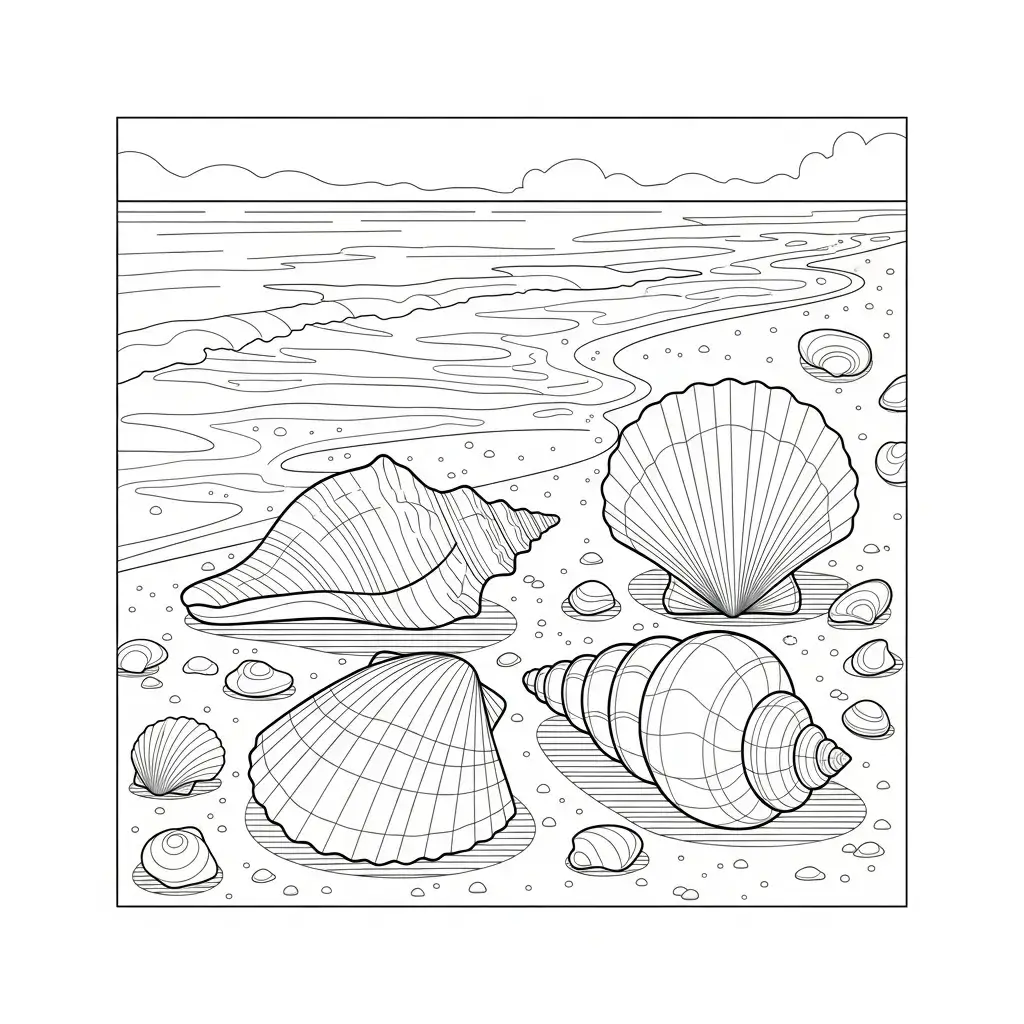 coloriage plage facile